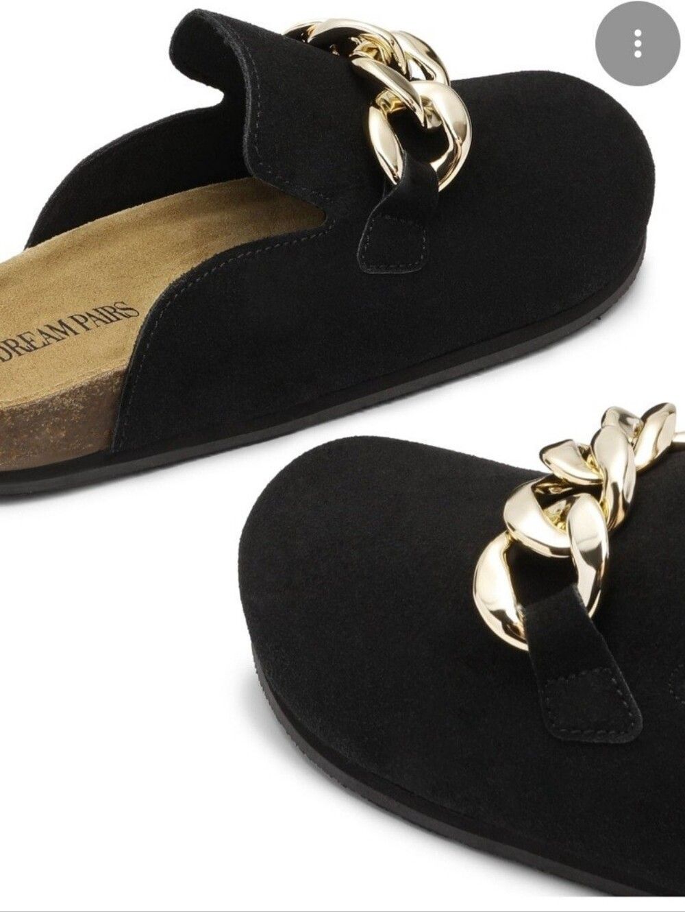 Dream Paris Black Suede Slip-On Clogs
